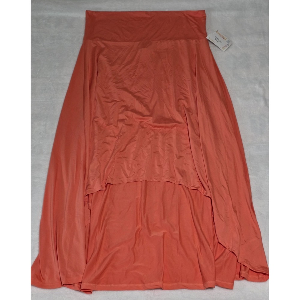 LuLaRoe Womens 2XL / XXL asymmetrical high low skirt in coral orange NWT